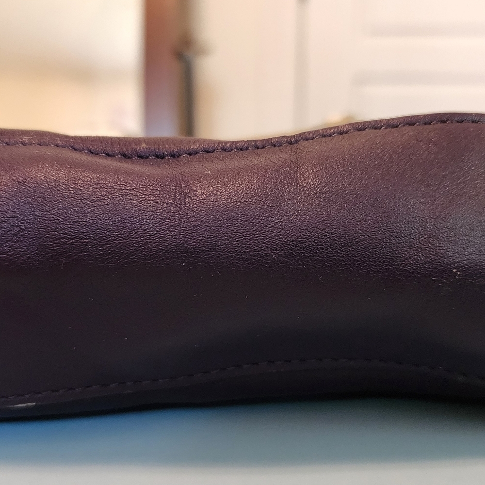 Used Coach tan, purple and yellow handbag - Picture 13 of 16